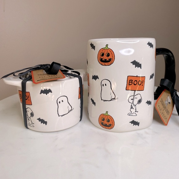 NWT Rae Dunn Peanuts Snoopy Halloween Measuring Cups and Mug Set - Picture 2 of 6